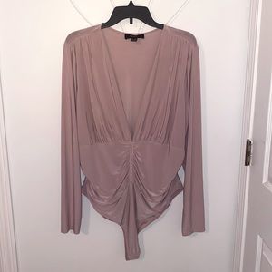 Forever 21 dusty rose long-sleeve bodysuit